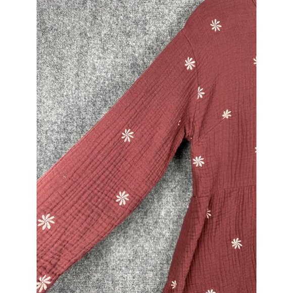 Madewell Womens Gauze Embroidered Peplum Top Small Peasant Cottage Boho Festival - Picture 9 of 12